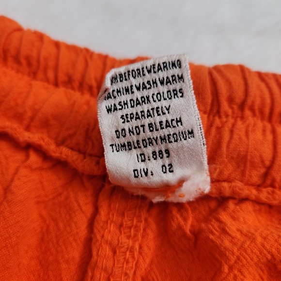 Vintage 90s Gitano High Rise Orange Pants Double Drawstring // Large - Picture 8 of 16